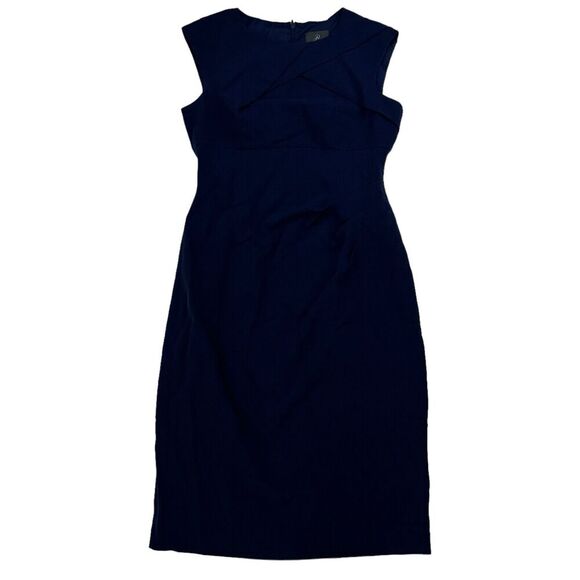 Adrianna Papell Blue Knee Length Shift Dress Lined Sz 4 Sleeveless Cap Sleeve - Picture 1 of 11